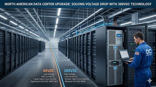 trường hợp công ty mới nhất về Trung tâm dữ liệu Bắc Mỹ: Giải quyết sụt áp trong cáp đường dài bằng công nghệ 380VDC