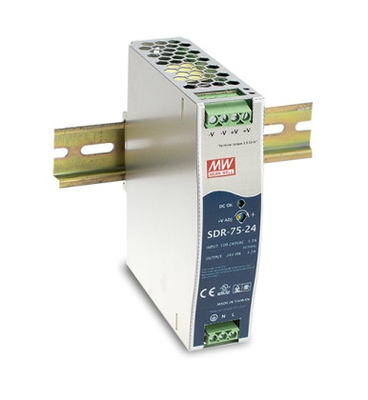 SDR-75-24 Meanwell Din Rail Bộ nguồn 12V 24V 48V 85% -89%