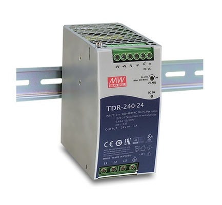 Đường ray DIN công nghiệp 240W ba pha TDR-240-24 được tích hợp trong PFC hoạt động