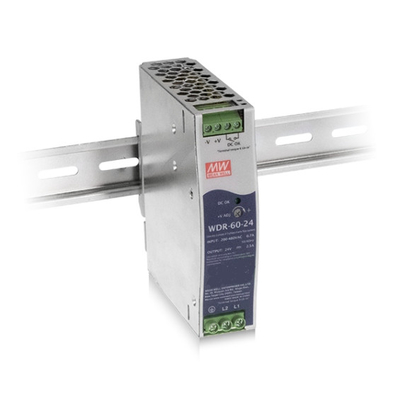 60W Mean Well Bộ nguồn WDR-60-5 Rail Hiệu suất cao 93%