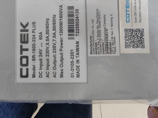 Cotek DC AC Inverter SR 1600-224 Plus 24Vdc trong đặt 230Vac đầu ra 1600VA Rack Inverter