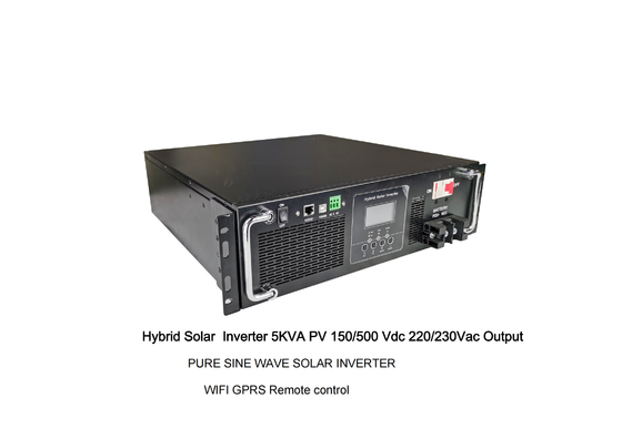 Rack Mount Pure Sine Ware Hybrid Solar Inverter 5KW PV 150/500Vdc 220/230Vac Output Wifi GPRS cho BTS