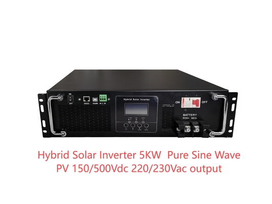 Rack Mount Pure Sine Ware Hybrid Solar Inverter 5KW PV 150/500Vdc 220/230Vac Output Wifi GPRS cho BTS