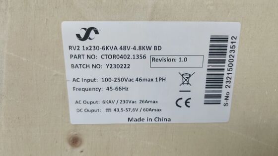 Eltek 4kw 230v Hệ thống cung cấp điện DC CTOR0201.001 Máy chỉnh độc lập với tích hợp cho viễn thông