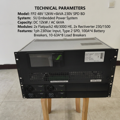 Custom made 115VAC 48Vdc 12KW 6KVA Telecom Power System with Eltek 241123.102 Rectiverter Modular 