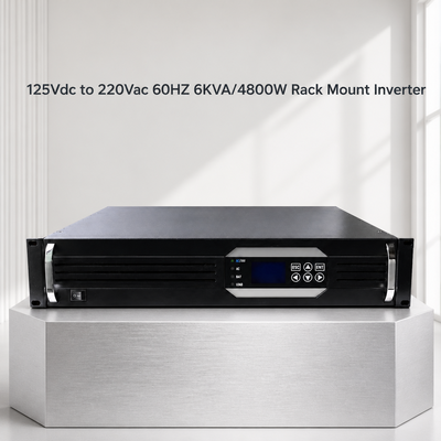 19 inch 2U Rack Inverter 6KVA 4800W Pure Sine Wave 125VDC đến 220VAC cho các ứng dụng ngoài lưới điện