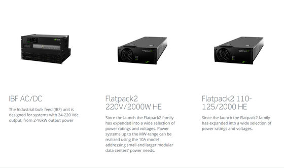Hệ thống Eltek Flatpack2 IBB Hệ thống điện DC công nghiệp với 16 kW DC Output IP21 Bảo vệ và 300 ADC Max Current